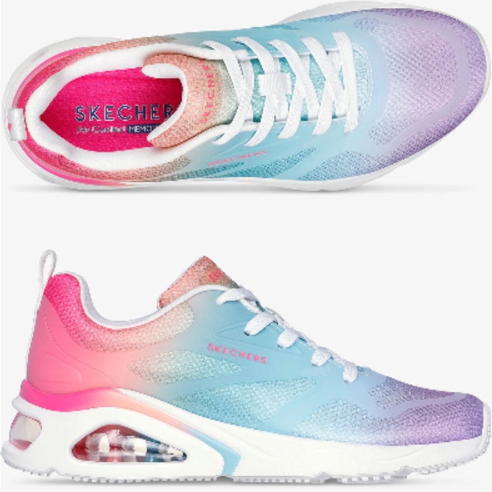 NWT Skechers Street with Memory Cloud Rainbow Size 6.5